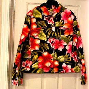Caribbean Joe jacket, size large, multicolor, floral